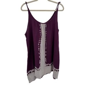 Natural Life Dress Womens L/XL Boho‎ Purple Gray Tie Dye Strappy Gauzy Festival